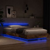  Krevetna konstrukcija s LED svjetlom Staro drvo 80 x 200 cm | shoptok.hr