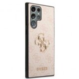 Guess GUHCS23L4GMGPI silikonski ovitek za samsung galaxy S23 ultra 5G - roza z zlatim logom | Shoptok.si