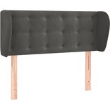  Uzglavlje s ušima tamnosivo 93x23x78/88 cm baršunasto | shoptok.hr