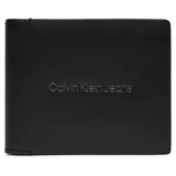 Calvin Klein Jeans Velika moška denarnica Logo Print Bifold Id K50K512063 Črna