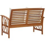  Vrtna klupa s jastucima 119 cm od masivnog bagremovog drva Bijela | Shoptok.si