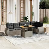 vidaXL 7-dijelni set vrtnih sofa sivi od poliratana | shoptok.hr