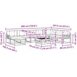  Set vanjskih sofa 9 kom. Bijela i krem | shoptok.hr