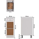 vidaXL Spodnja omarica s predalom visok sijaj bela 30x46x81,5 cm, (20621301) | Shoptok.si