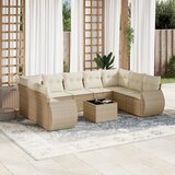 Maison Chic Seti vrtnega pohištva - Vrtna garnitura - Vrtni pohištvo set 10-delna z blazinami bež poli ratan, (21812092) | Shoptok.si