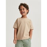 Reserved oversize majica z napisi - bež | Shoptok.si