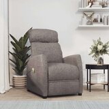  Masažni naslonjač na podizanje od tkanine smeđesivi | shoptok.hr