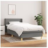  Box spring postelja z vzmetnico temno siva 80x200 cm blago | Shoptok.si