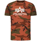 Alpha Industries Majica rjasto rjava / antracit / kaki / bela