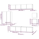  Komplet TV omaric 8-delni bel konstruiran les, (20913237) | Shoptok.si