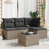 Maison Chic Seti vrtnega pohištva - Vrtna garnitura - Vrtni pohištvo set 5-delna z blazinami siv poli ratan, (21820481) | Shoptok.si
