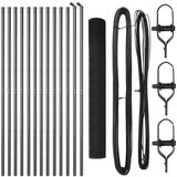 vidaXL PVC-prevlečeni ograjni steber Set 2 Siva PVC-prevlečena kovina | Shoptok.si