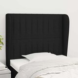 Uzglavlje s ušima crni 93x23x118/128 cm od tkanine Cijene