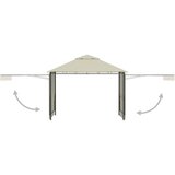  Sjenica s dvostrukim produžnim krovom 3x3x2,75 m krem 180g/m² | shoptok.hr