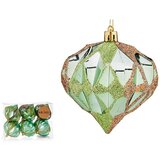  Set božićnih kuglica Dijamant Zelena Plastika 8 x 9 x 8 cm (12 kom.) | shoptok.hr