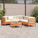  6-dijelni set vrtnih sofa s jastucima voštano smeđi od borovine | shoptok.hr