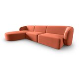 Milo Casa Rožnata žametna kotna sedežna garnitura (levi kot/z ležalnikom) Paolo – | Shoptok.si