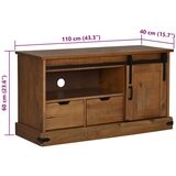 vidaXL TV ormarić HALDEN s kliznim vratima 110x40x60 cm puno drvo | shoptok.hr
