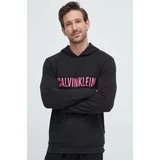 Calvin Klein Underwear Pulover lounge črna barva, s kapuco