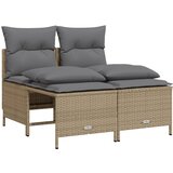  4-dijelni set vrtnih sofa s jastucima bež od poliratana | shoptok.hr