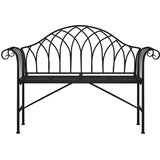  Vrtna klupa s 2 sjedala 128 cm crna čelična | shoptok.hr