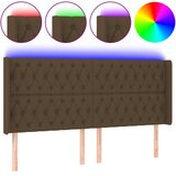  LED uzglavlje tamnosmeđe 203x16x118/128 cm od tkanine | shoptok.hr