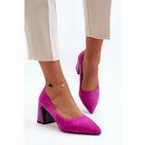 VINCEZA Suede Court Shoes with Stiletto Heel Fuchsia Alessyndra | Shoptok.si