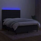  Krevet box spring s madracem LED crni 140x190 cm od tkanine | shoptok.hr
