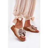 Boto Women's Wedge Sandals With Bow Gold Moonzella | shoptok.hr