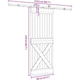  Klizna vrata NARVIK Prirodna i crna 80 x 210 cm (213,5 cm) | shoptok.hr