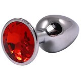 Fantasy Veliki metalni analni dildo sa crvenim dijamantom | Eponuda.com