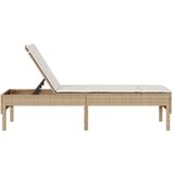  Ležaljka s jastukom bež 55x200x44 cm poli ratan | shoptok.hr