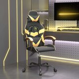  Vrtljiv gaming stol črno in zlato umetno usnje, (20699323) | Shoptok.si