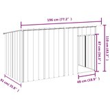  Kućica za pse s krovom antracit 196x91x110 cm pocinčani čelik | shoptok.hr