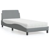  Krevet s madracem Dover svjetlosivi 90x190 cm od tkanine | shoptok.hr
