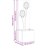 vidaXL Vrtno korito z dekorativno ploščo Črna 50 x 140 cm Mnogi jeklo | Shoptok.si