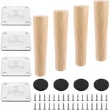 4-delni set lesenih nog za pohištvo 20cm (hrast)