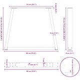  Noge za blagovaonski stol V-oblika 2 kom antracit 90 x (72-73,3) cm čelik | shoptok.hr