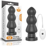 Lovetoy King Sized Vibrating Anal Rigger 7.8" Black Cene