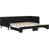  Dnevni krevet na razvlačenje crni 100 x 200 cm baršunasti | shoptok.hr