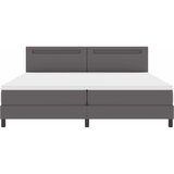 Krevet s opruga kutije Siva 200 x 200 cm Umjetna koža | Eponuda.com