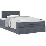 vidaXL Otomanski posteljni okvir z vzmetnico siv 120x190 cm žamet | Shoptok.si