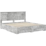  Krevetna konstrukcija s ladicama Betonski sivi 180 x 200 cm | shoptok.hr