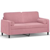 vidaXL Dvosjed s ukrasnim jastucima ružičasti 140 cm baršunasti | shoptok.hr