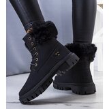 Gemre Black insulated ankle boots with fur Brigi | Shoptok.si