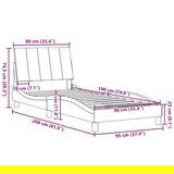  Okvir za krevet bez madraca plava 90x190cm od tkanine - Plava 90 x 190 cm | shoptok.hr