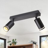 Nettlife LED stropna svetilka z 2 plamenoma - črna stropna svetilka GU10, vrtljiva, lesena, stenska svetilka, stenski reflektor,brez žarnice, (22116791) | Shoptok.si