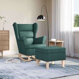  Gugalni stol s stolčkom za noge temno zeleno blago, (21749741) | Shoptok.si