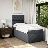vidaXL Box spring postelja z vzmetnico temno siva 100x200 cm blago | Shoptok.si
