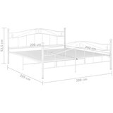  Za krevet bijeli metalni 200 x 200 cm | shoptok.hr